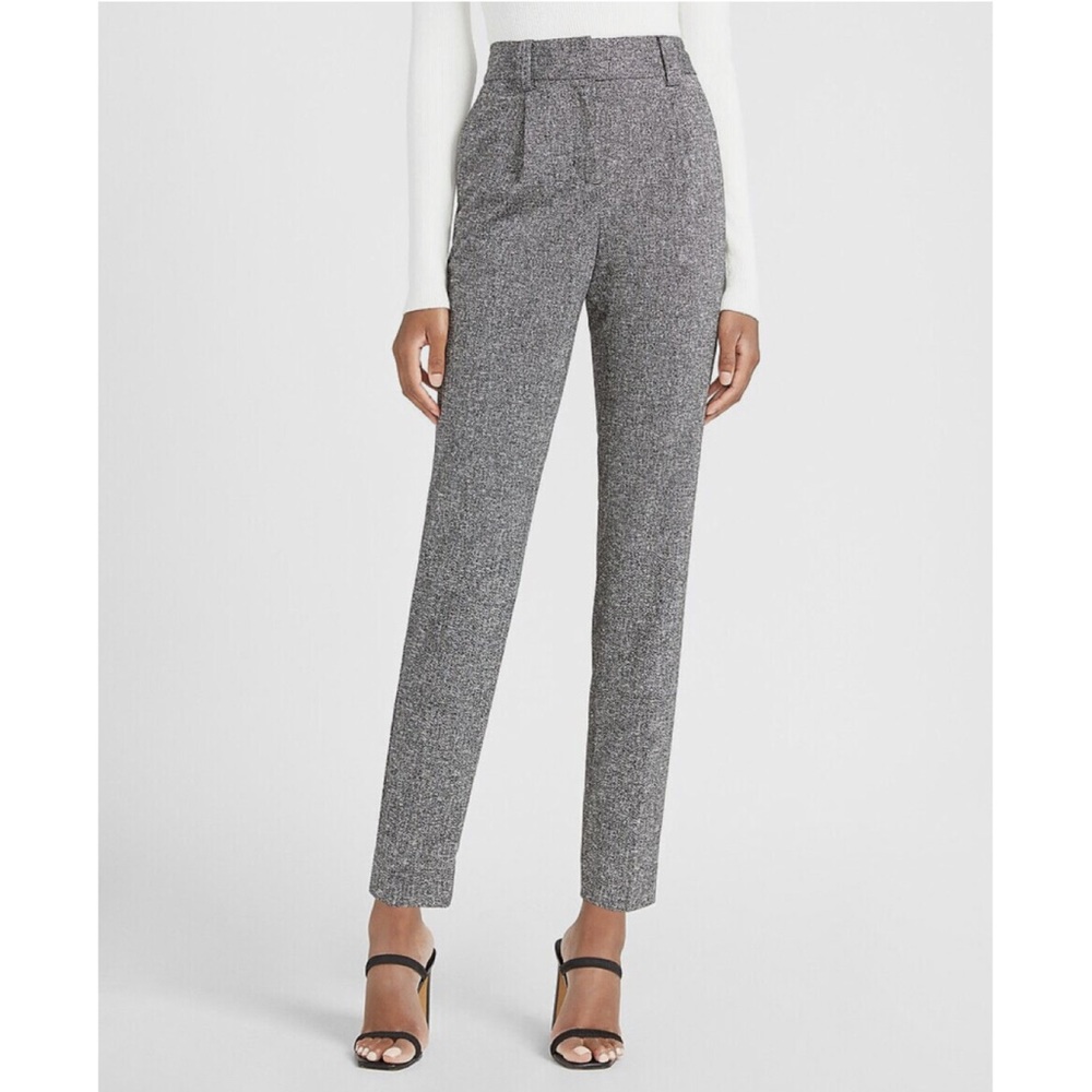 Express Houndstooth High Rise Ankle Cut Dress Pant
